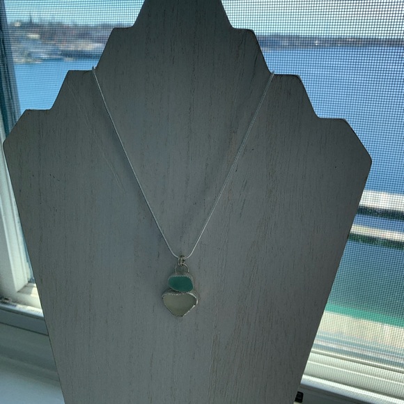 Authentic Caribbean seaglass pendant sterling - Picture 6 of 7